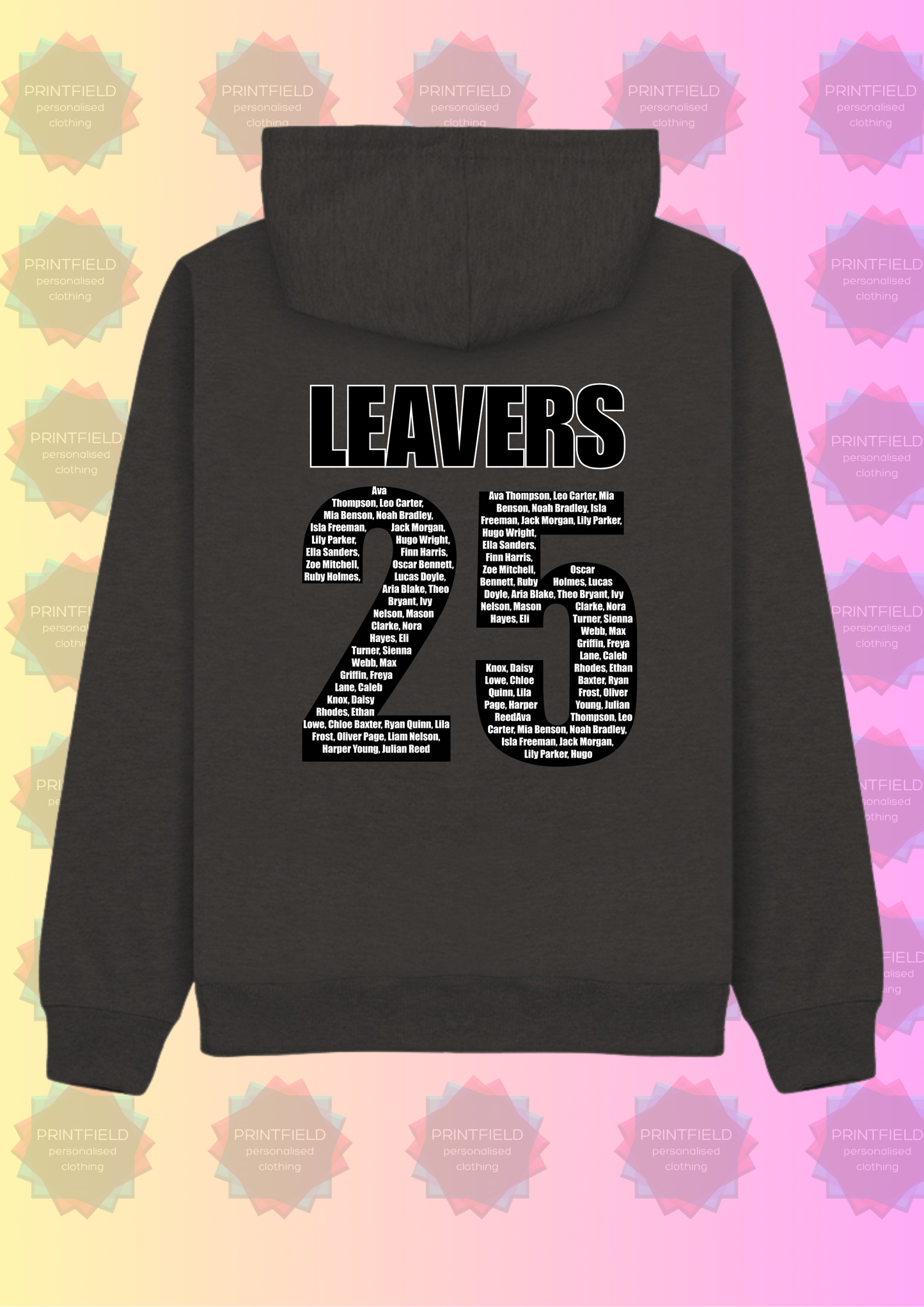 ๐ Personalised Leavers Hoodie โ Class of 2025 - designed by Printfield