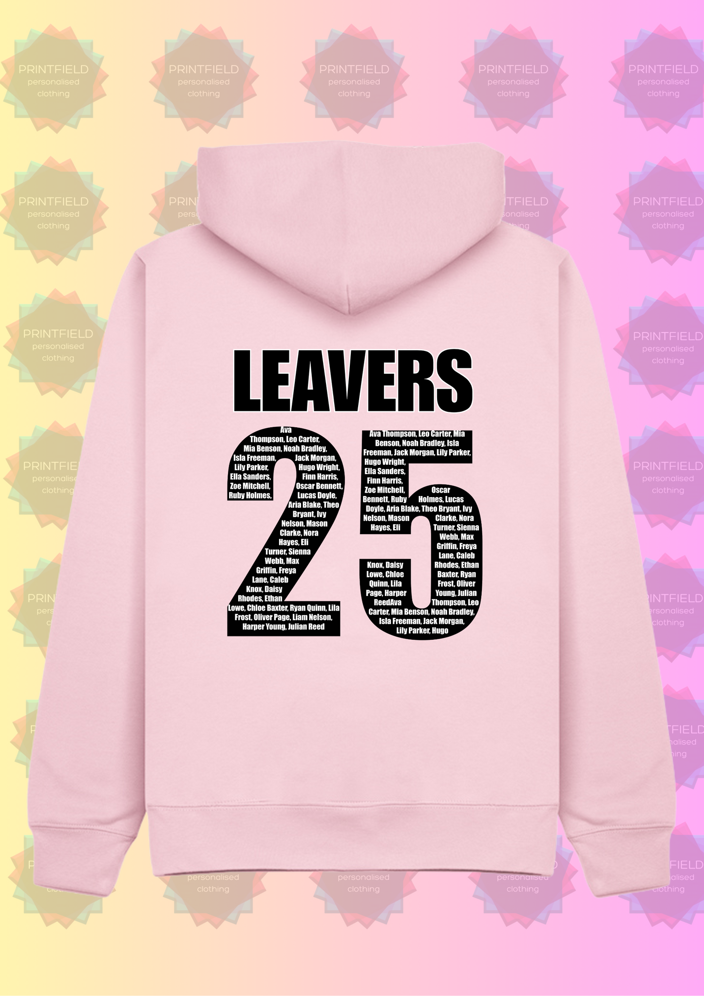 ๐ Personalised Leavers Hoodie โ Class of 2025 - designed by Printfield