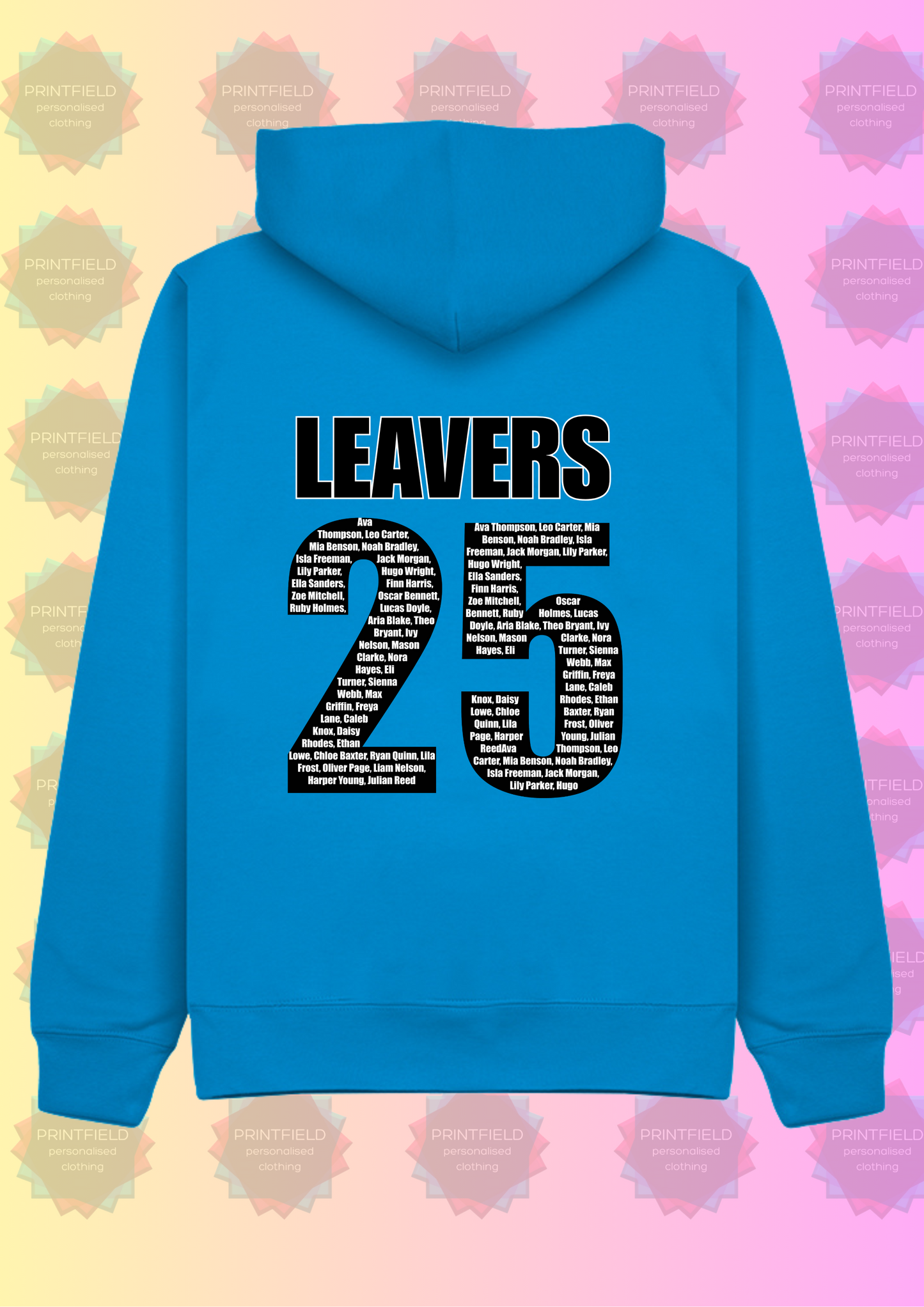 ๐ Personalised Leavers Hoodie โ Class of 2025 - designed by Printfield