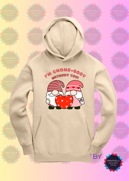 Gemini Oversized Hoodie – "I'm Gnome-body Without You!" - Designed by Printfield