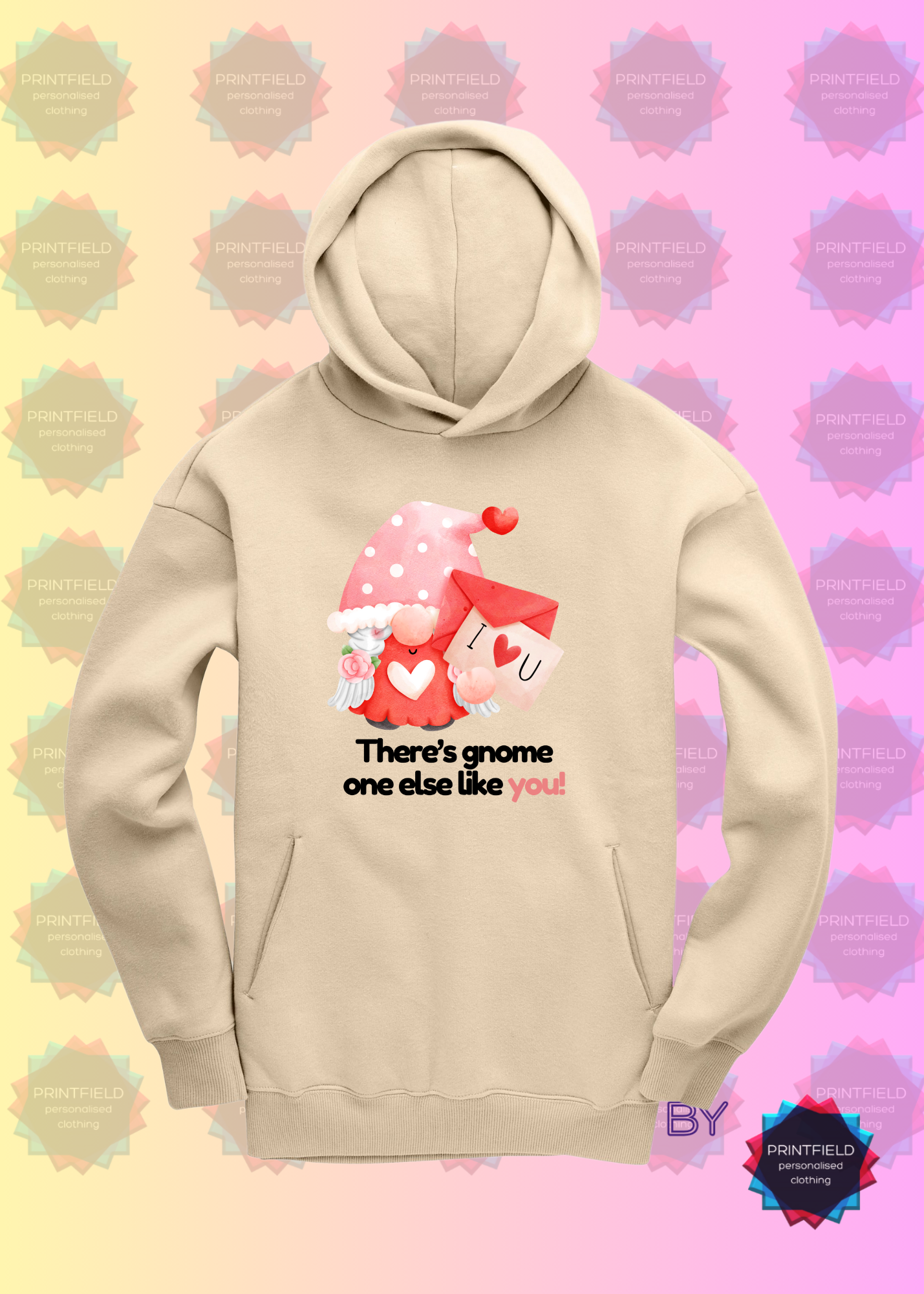 Gemini Oversized Hoodie – "There’s Gnome One Like You!" - Designed by Printfield