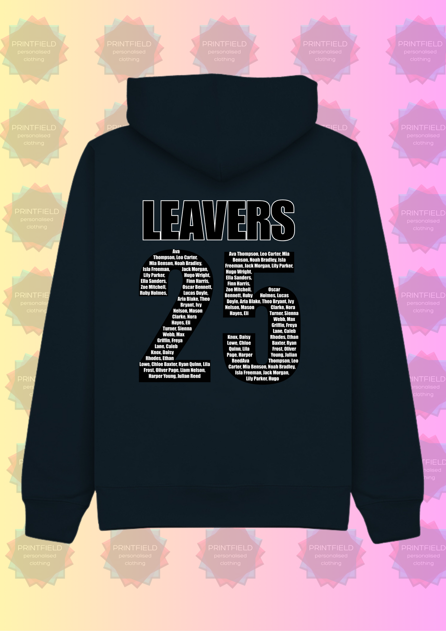 ๐ Personalised Leavers Hoodie โ Class of 2025 - designed by Printfield