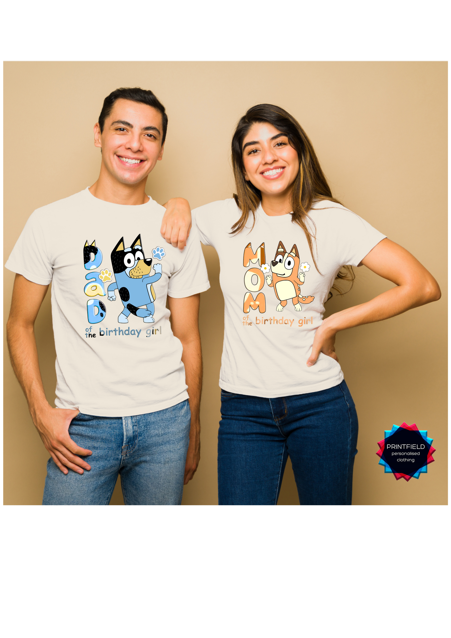 Bluey Adults and Couple T-Shirts – Dad Designed by Printfield