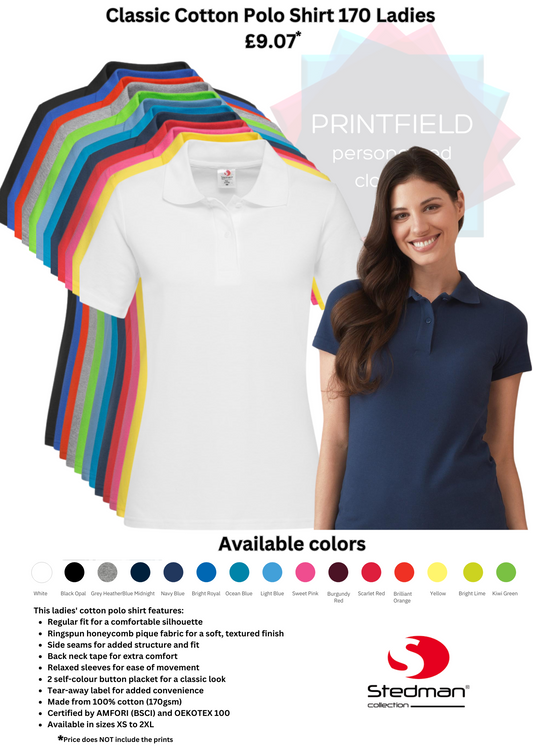 Classic Cotton Polo Shirt 170 Ladies - various colors available