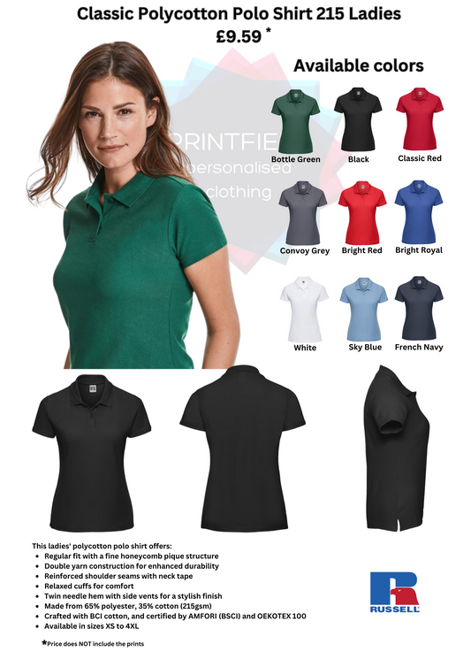 Classic Polycotton Polo Shirt 215 Ladies