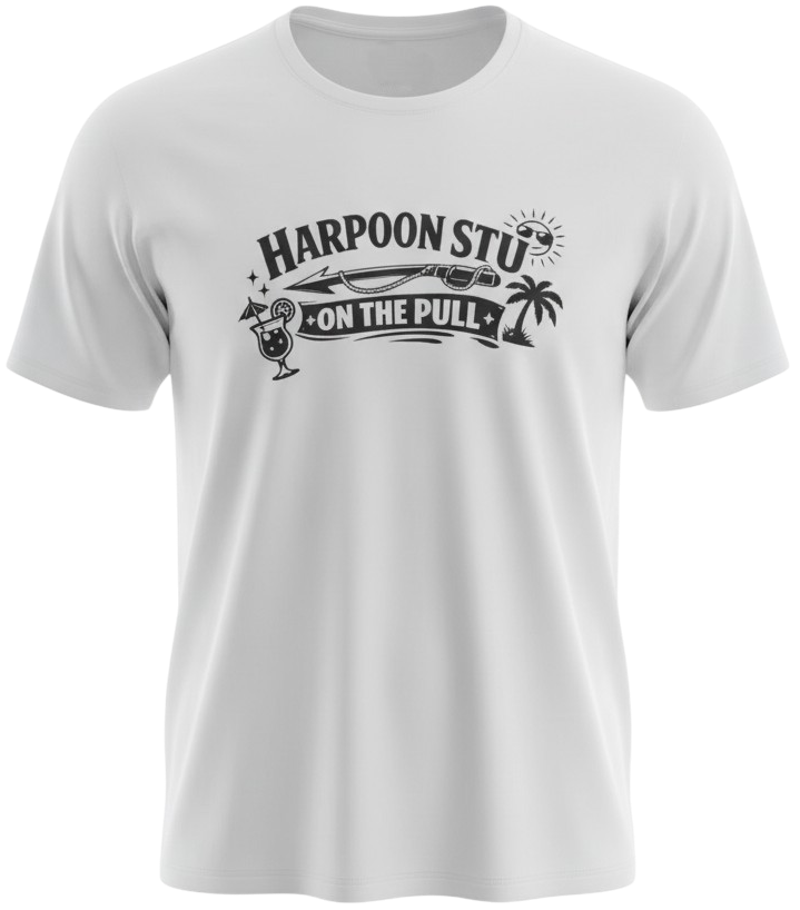 Benidorm Personalised T-shirt - Harpoon Stu on the Pull