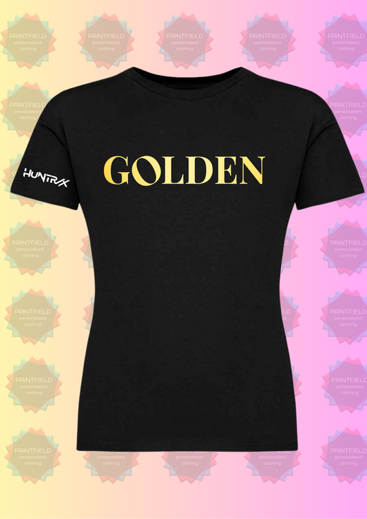 K Pop Demon Hunters - Golden Huntrix Oversized Kid T-shirt - Designed by Printfield