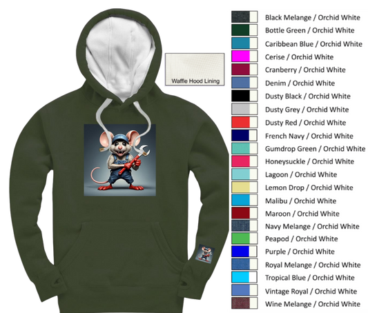 Mechanic Mouse ultra premium soft peach hoodie for website