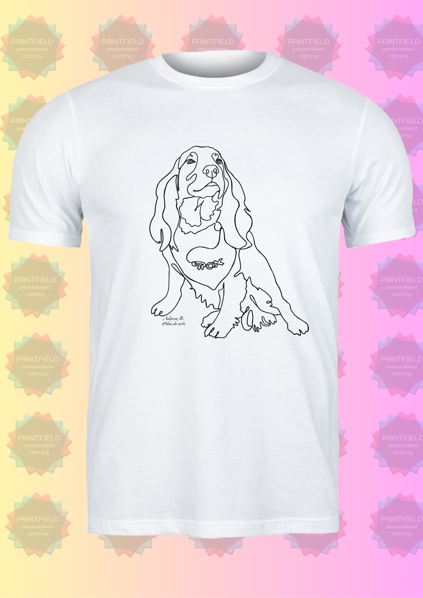 Personalised T-Shirt - One Line Art Portrait - Hand-Drawn by Andreea