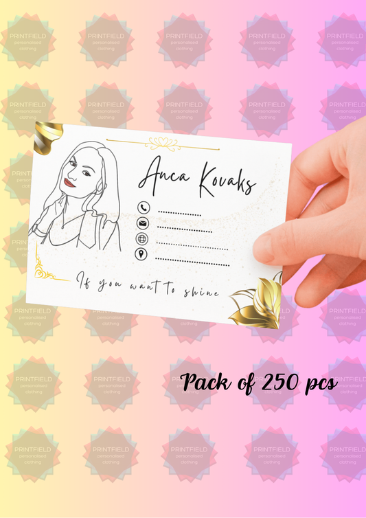 Personalised One Line Art Business Cards for Beauty Professionals - Hand-Drawn by Andreea