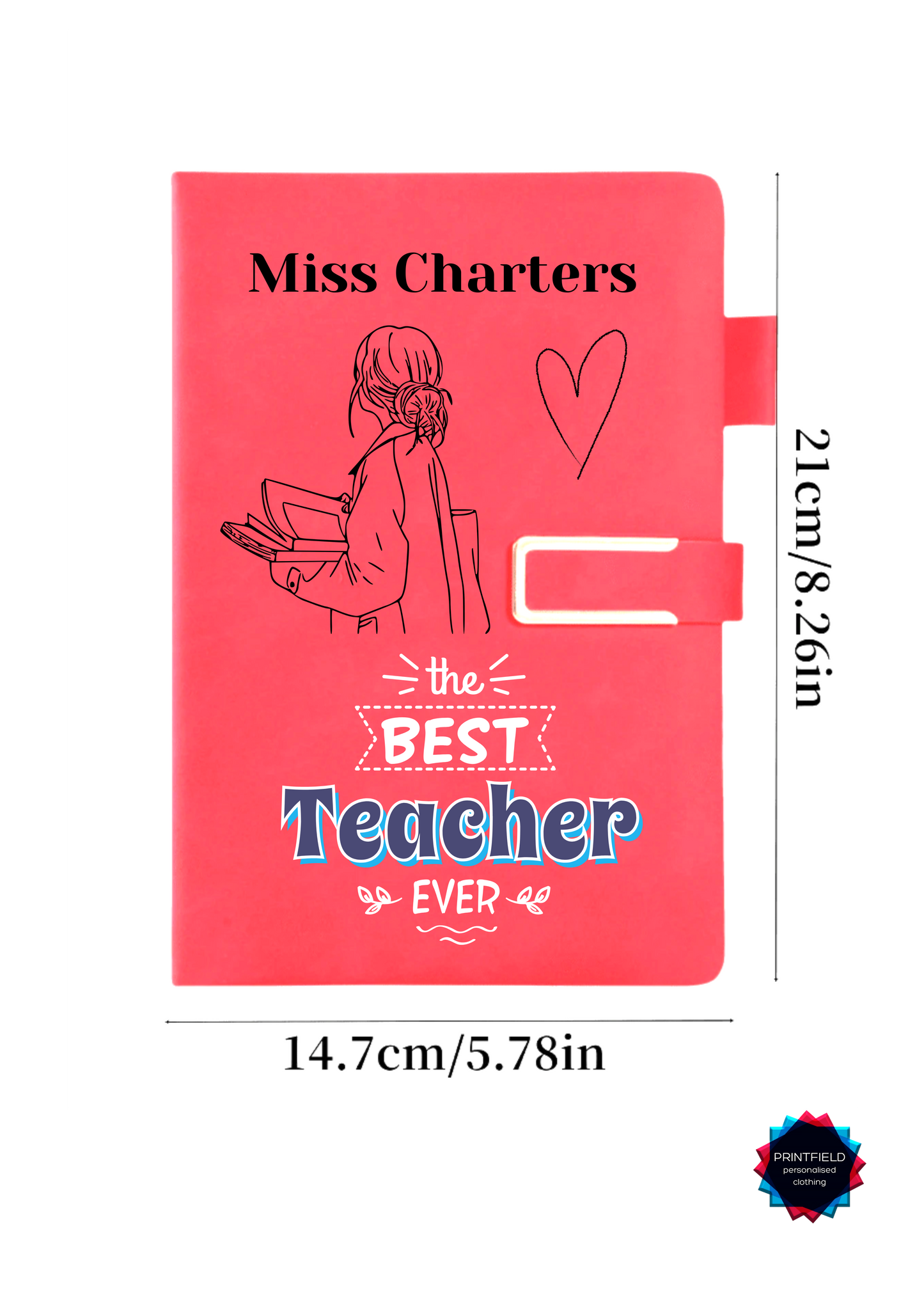 Teacher Gifts - Personalized Retro A5 Leather - Bound Notebook