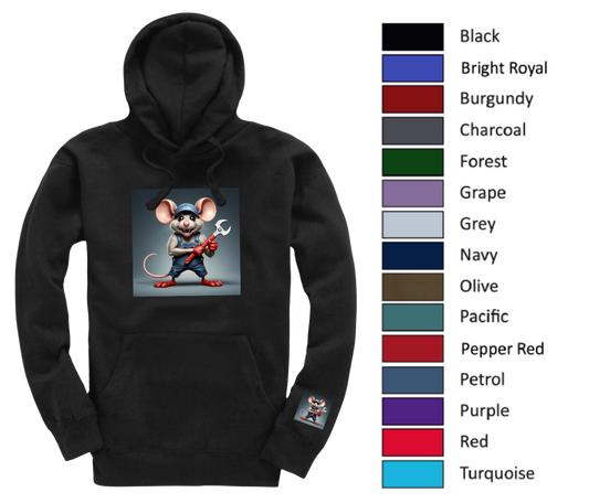 Mechanic Mouse Black Hoodie for website