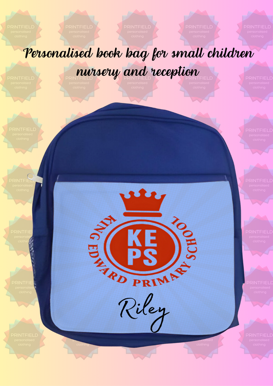 Personalised Large Children’s School Backpack - Personalised book bag for small children - nursery and reception