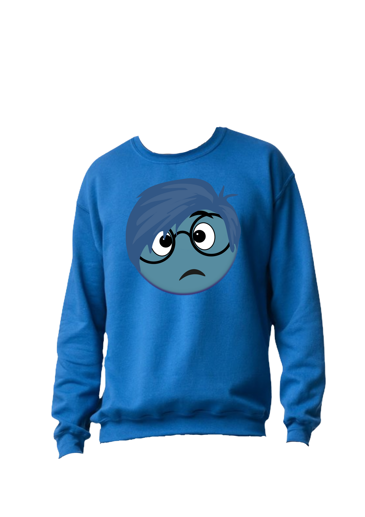 Inside Out Inspired Sweatshirts Embrace Every Emotion - Sad Face - Designed by Printfield