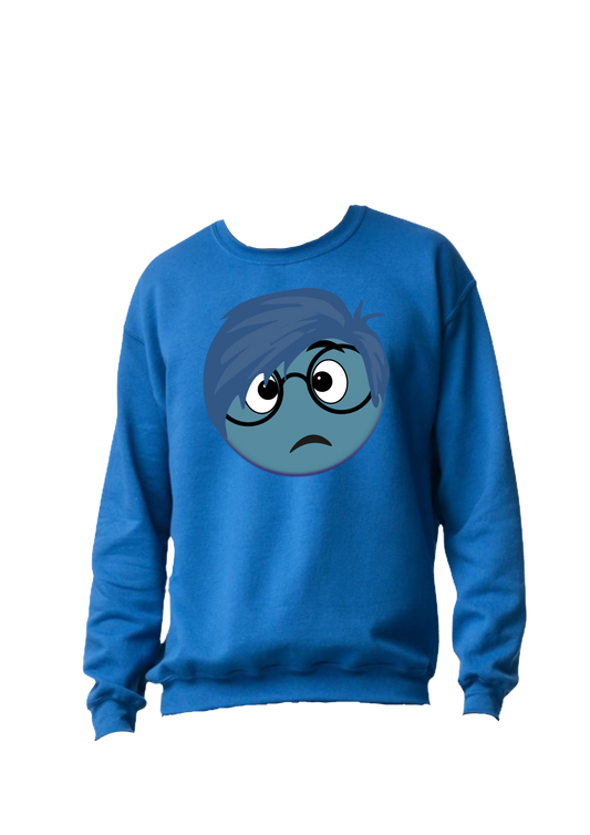 Inside Out Inspired Sweatshirts Embrace Every Emotion - Sad Face - Designed by Printfield