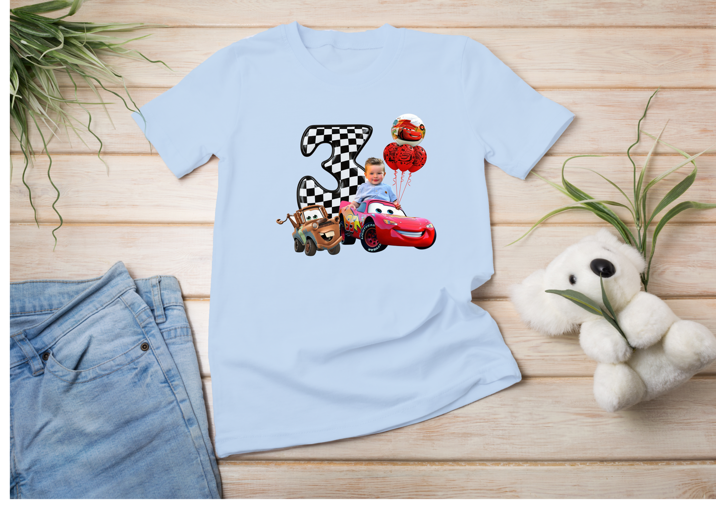 Disney Cars Birthday T-shirt, McQueen Birthday Boy Tee, Personalised Birthday Cars Children's T-shirt, Cars Third Birthday T-Shirt - Designed by Printfield