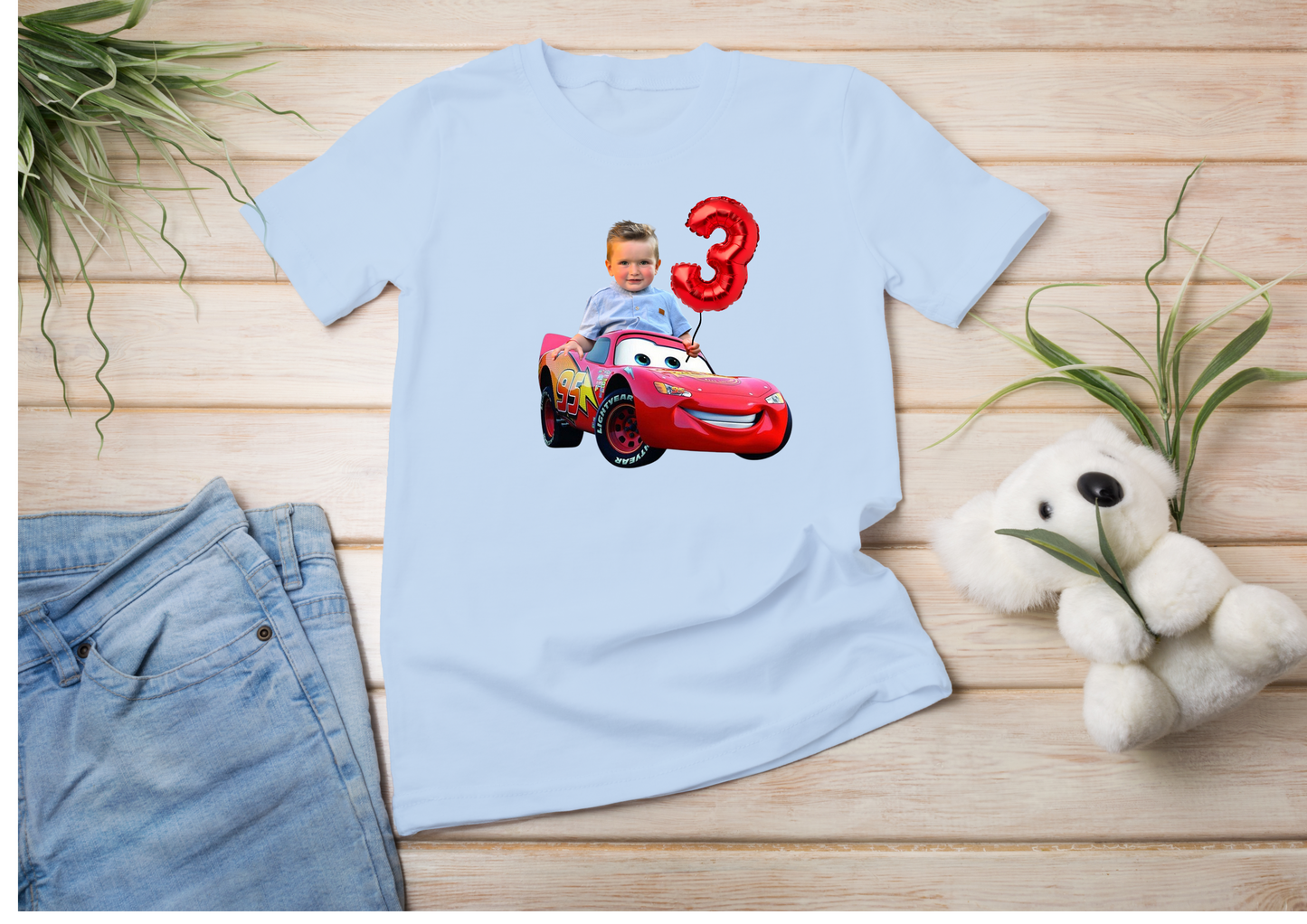Disney Cars Birthday T-shirt, McQueen Birthday Boy Tee, Personalised Birthday Cars Children's T-shirt, Cars Third Birthday T-Shirt - Designed by Printfield