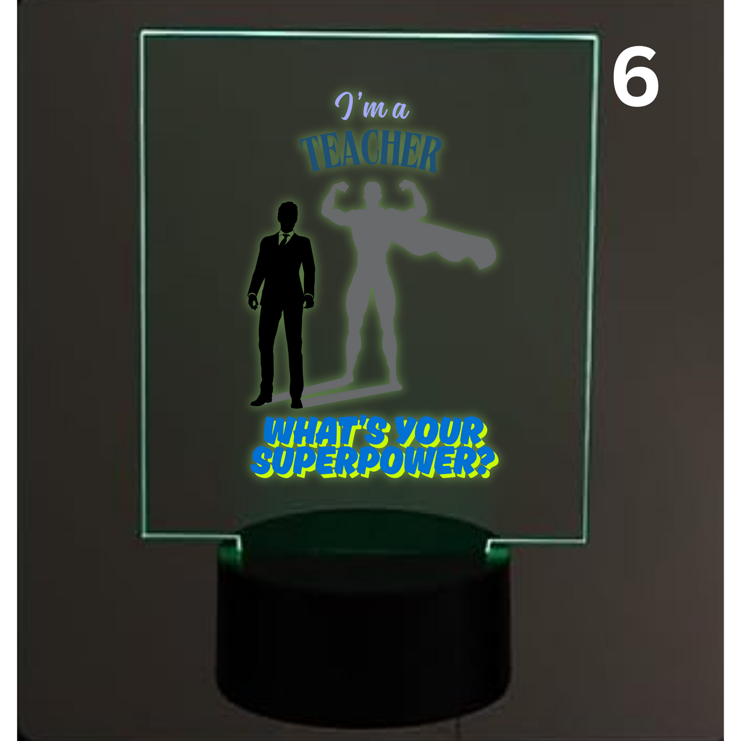 Personalised LED Acrylic Night Light – Teacher Gift - Designed by Printfield