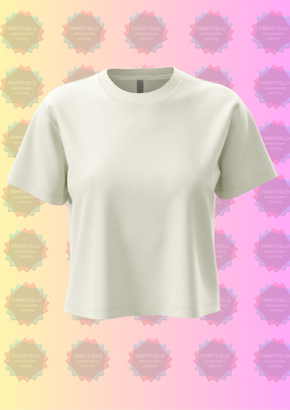 Ladies Boxy Cropped T-Shirt – Premium Blank