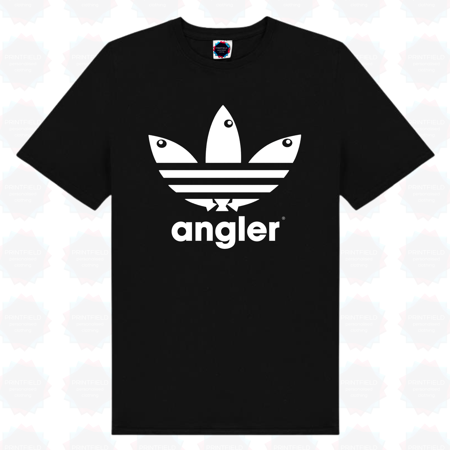 Angler T-Shirt – Adidas-Brand-Parody | Funny Fishing Tee | UK Fast Delivery