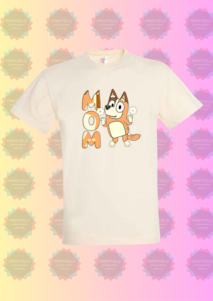 Bluey Adults and Couple T-Shirts – Mum Designed by Printfield