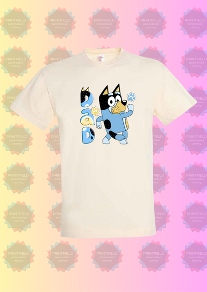 Bluey Adults and Couple T-Shirts – Dad Designed by Printfield