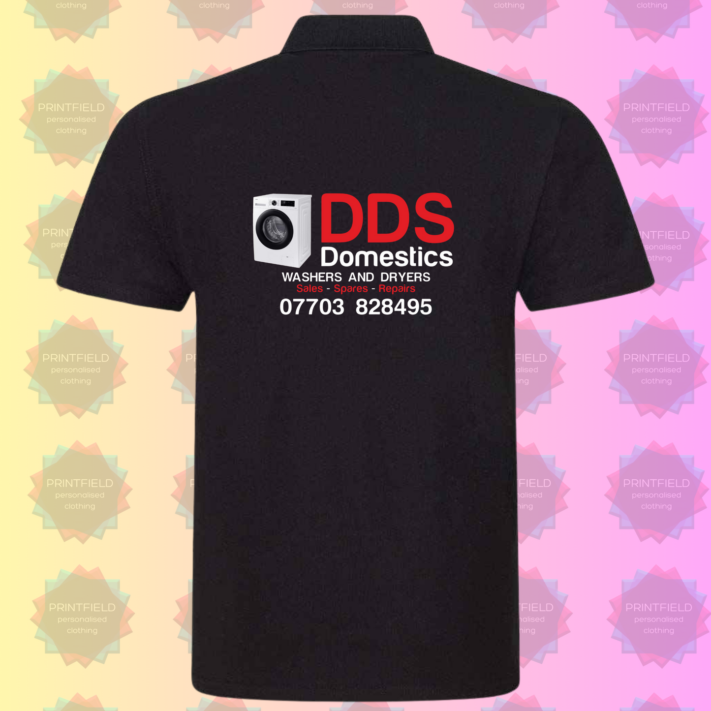 Premium Personalised Work Polo T-Shirt – Custom Front & Back Logo