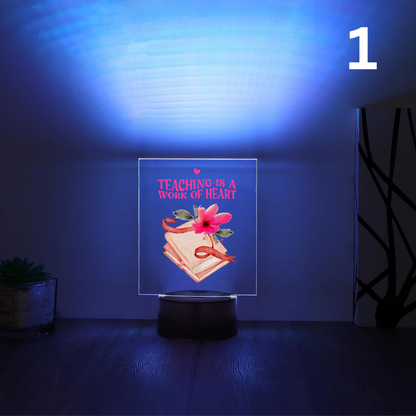 3D LED Night Light – “Teaching is a Work of Heart” Designed by Printfield