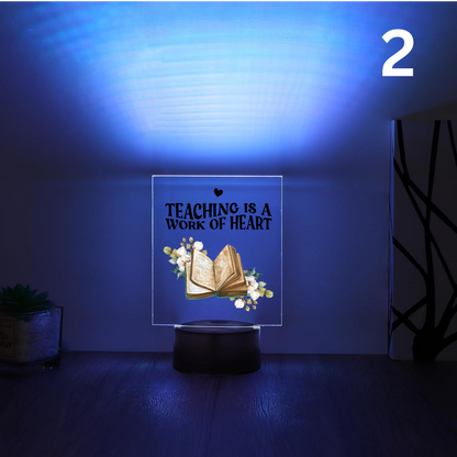 3D LED Night Light – “Teaching is a Work of Heart” Designed by Printfield