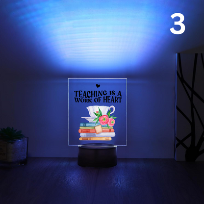 3D LED Night Light – “Teaching is a Work of Heart” Designed by Printfield