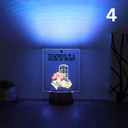 3D LED Night Light – “Teaching is a Work of Heart” Designed by Printfield