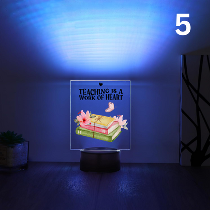 3D LED Night Light – “Teaching is a Work of Heart” Designed by Printfield