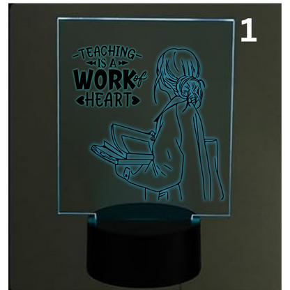 Personalised LED Acrylic Night Light – Teacher Gift - Designed by Printfield