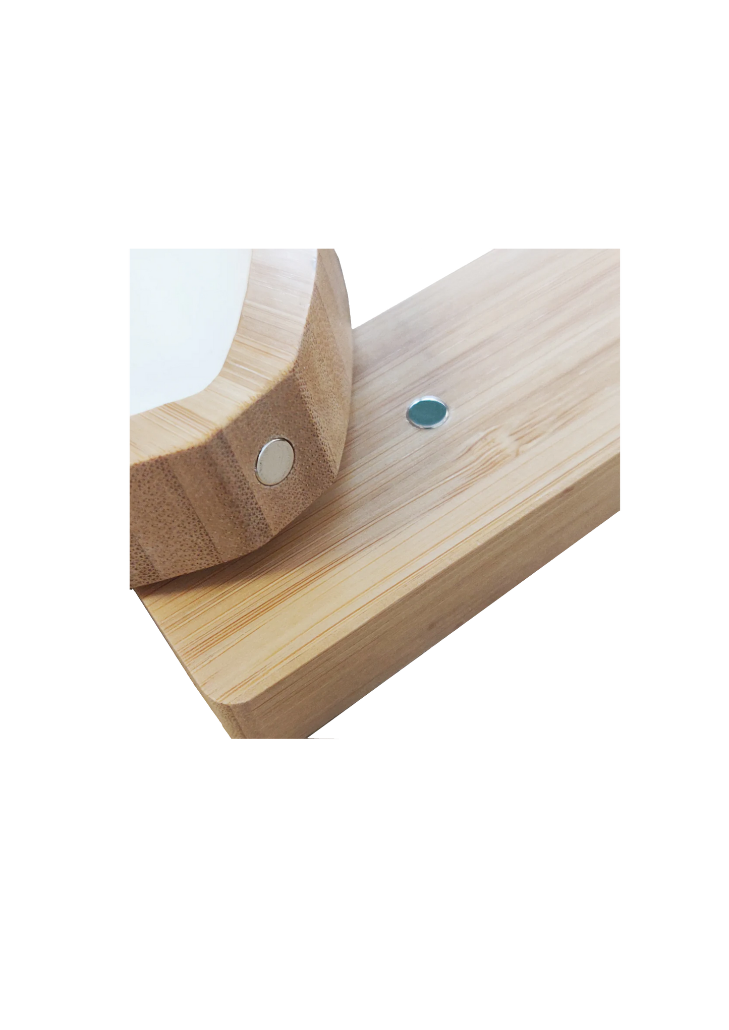 EcoCharm™ Revolving Bamboo & MDF Heart Photo Frame – Magnetic, Dual-Sided Printable