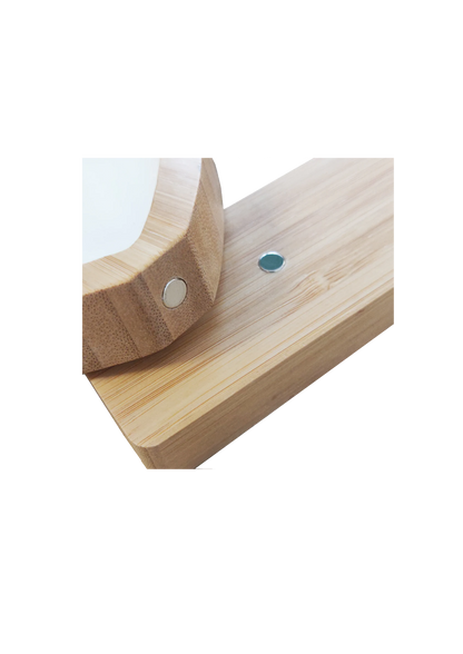EcoCharm™ Revolving Bamboo & MDF Heart Photo Frame – Magnetic, Dual-Sided Printable