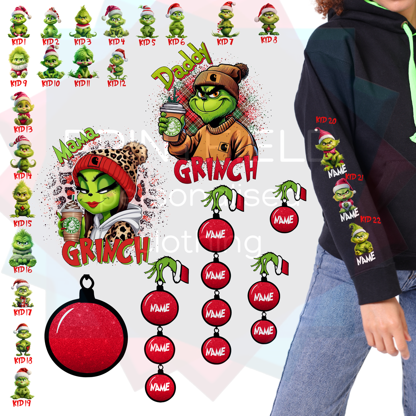 Daddy Grinch Premium Hoodie - Designed by Printfield