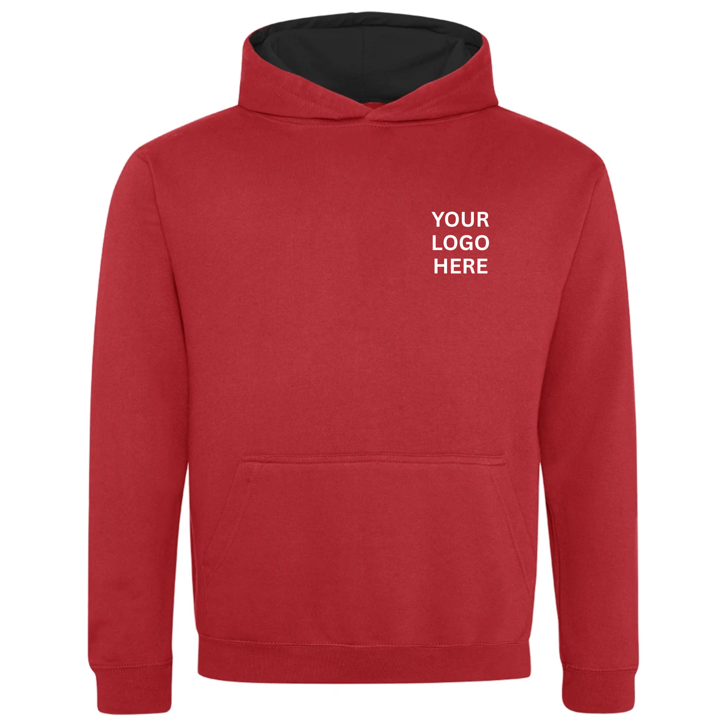 Personalised Varsity Hoodie for Kids - Add Your Own Logo - Small on front