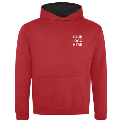Personalised Varsity Hoodie for Kids - Add Your Own Logo - Small on front