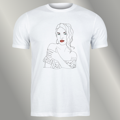 Personalised T-Shirt - One Line Art Portrait - Hand-Drawn by Andreea