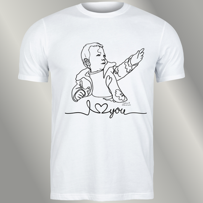 Personalised T-Shirt - One Line Art Portrait - Hand-Drawn by Andreea