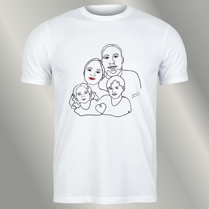 Personalised T-Shirt - One Line Art Portrait - Hand-Drawn by Andreea