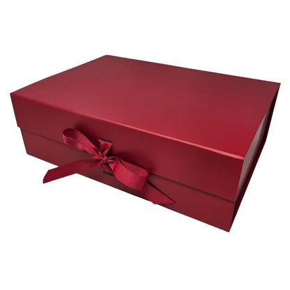 Personalised Red Folding Magnetic Gift Box with Ribbon
