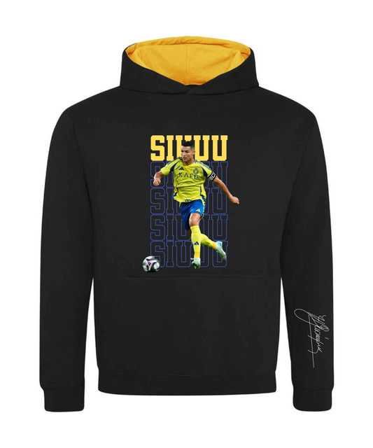 Kids Ronaldo “SIUUU” Hoodie – Cottonridge Gold Hood | Premium Football Hoodie with Autograph | Fast UK Delivery | Designed by Printfield