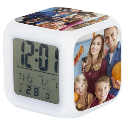 Digital LED Alarm Clock – Colour Changing with Photos