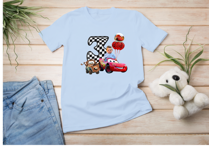 Disney Cars Birthday T-shirt, McQueen Birthday Boy Tee, Personalised Birthday Cars Children's T-shirt, Cars Third Birthday T-Shirt - Designed by Printfield