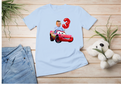 Disney Cars Birthday T-shirt, McQueen Birthday Boy Tee, Personalised Birthday Cars Children's T-shirt, Cars Third Birthday T-Shirt - Designed by Printfield