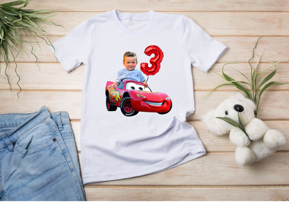 Disney Cars Birthday T-shirt, McQueen Birthday Boy Tee, Personalised Birthday Cars Children's T-shirt, Cars Third Birthday T-Shirt - Designed by Printfield