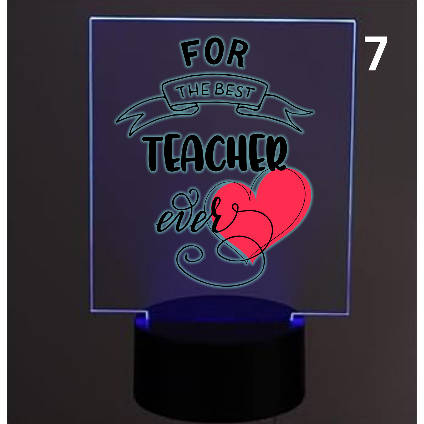 Personalised LED Acrylic Night Light – Teacher Gift - Designed by Printfield
