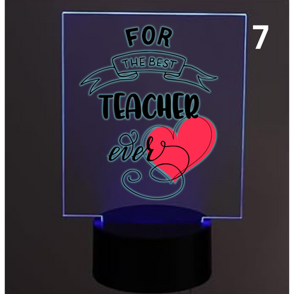 Personalised LED Acrylic Night Light – Teacher Gift - Designed by Printfield