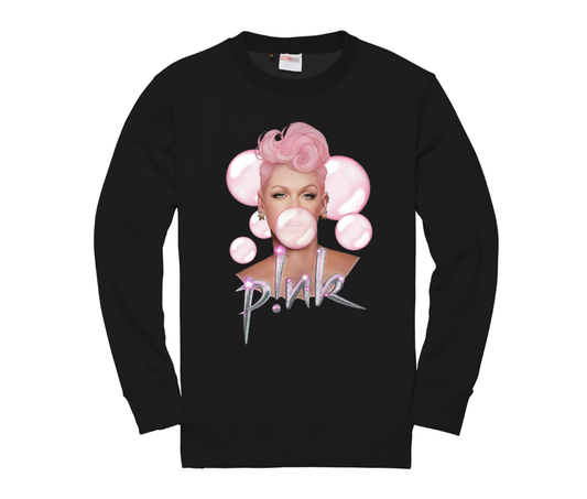 Pink Bubblegum Sweatshirt by Printfield – Cottonridge crewneck with pink retro pop design